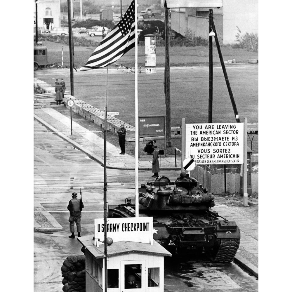 American Checkpoint On The Friedrichstrasse Crossing Point On The East-West Berlin Border. Known As Checkpoint Charlie Image 2