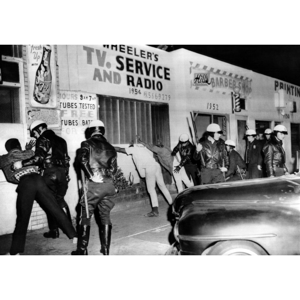 March 1966 Watts Riot. Police Search African American Youths In Watts During The Second Race Riot In Eight Months. Two Image 2