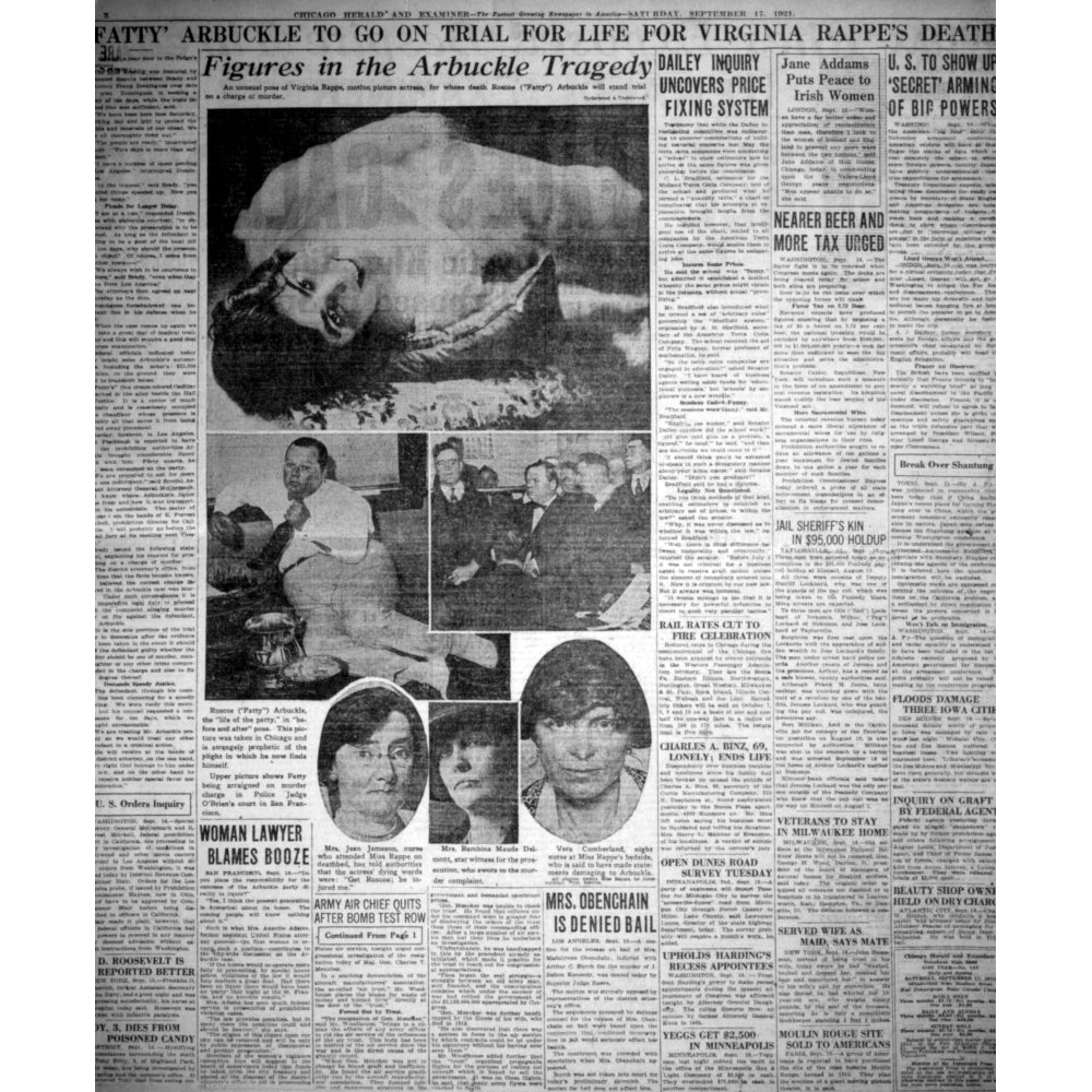 The Roscoe Fatty Arbuckle Murder Case As Reported In The Chicago Herald And Examiner History Image 2