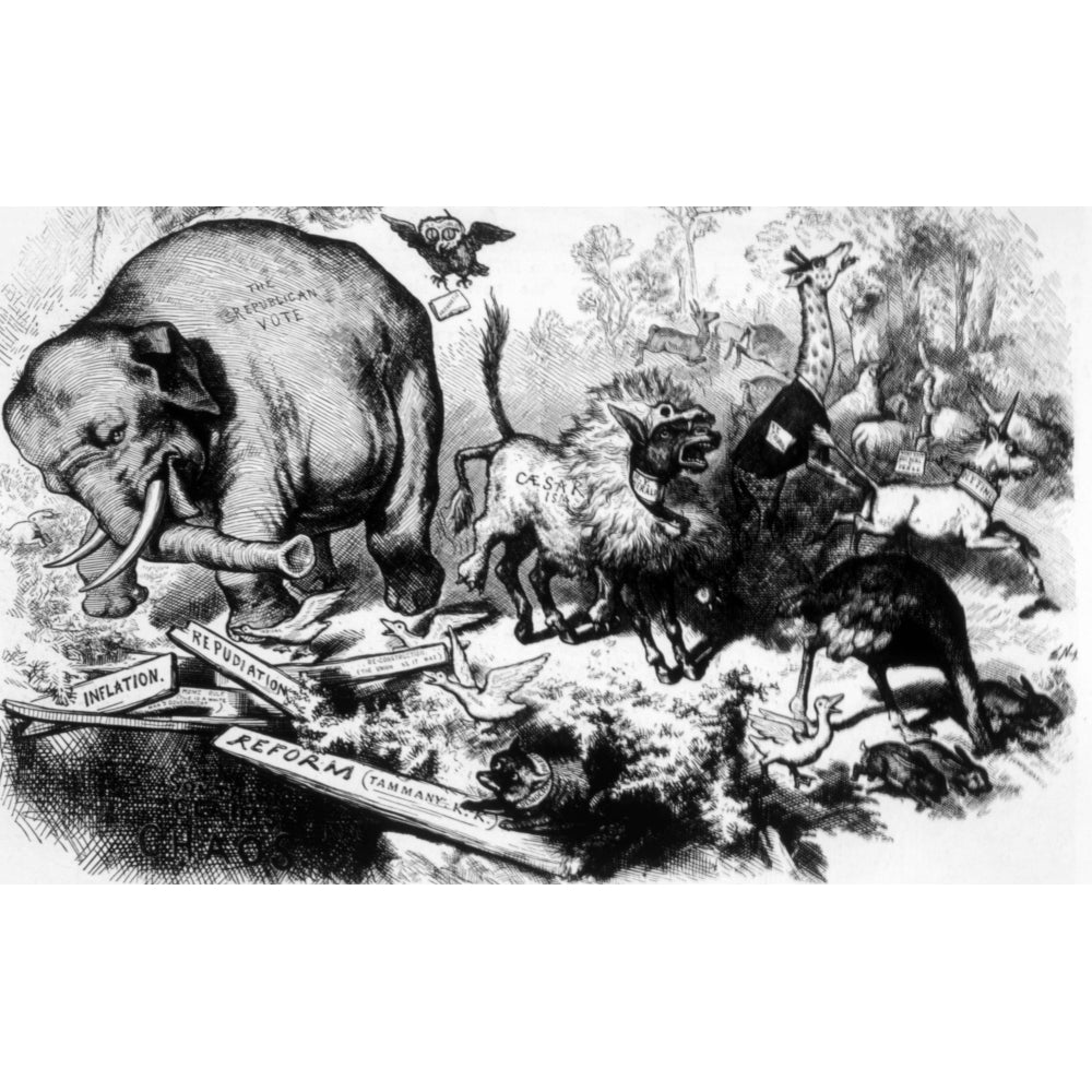 Thomas Nast Political Cartoon That Is The First Depiction Of The Republican Party As An Elephant History Image 1