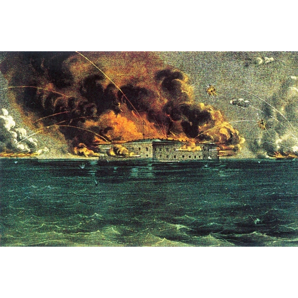 Civil War--Bombardment Of Fort Sumter In Charleston Harbor On April 12 and 13 History Image 1