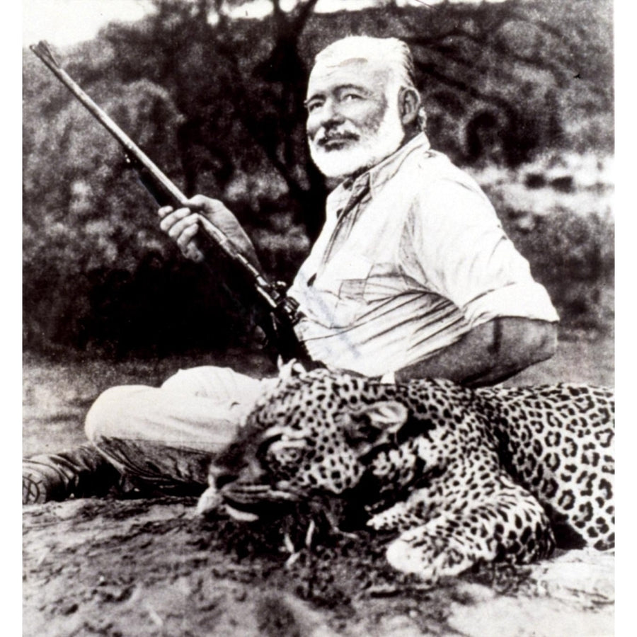 Ernest Hemingway With Leopard He Has Killed In Uganda History Image 1