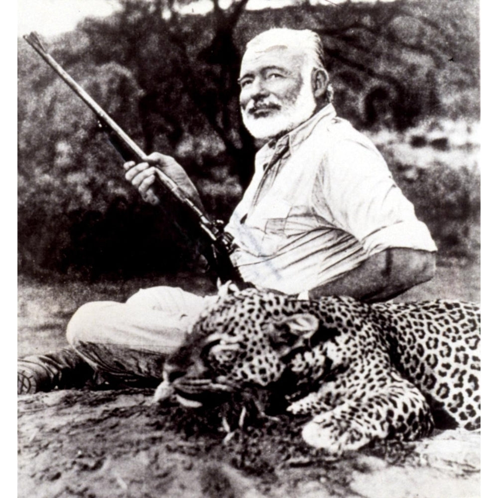 Ernest Hemingway With Leopard He Has Killed In Uganda History Image 2