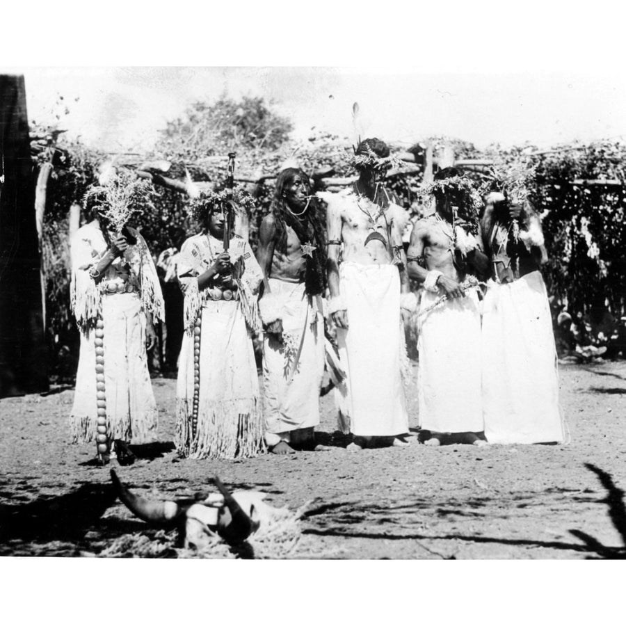 Sioux Indians-Native American Tribesmen Performing Ancient Sun Dance Ritual To End The Drought and Rreplenish The Image 1