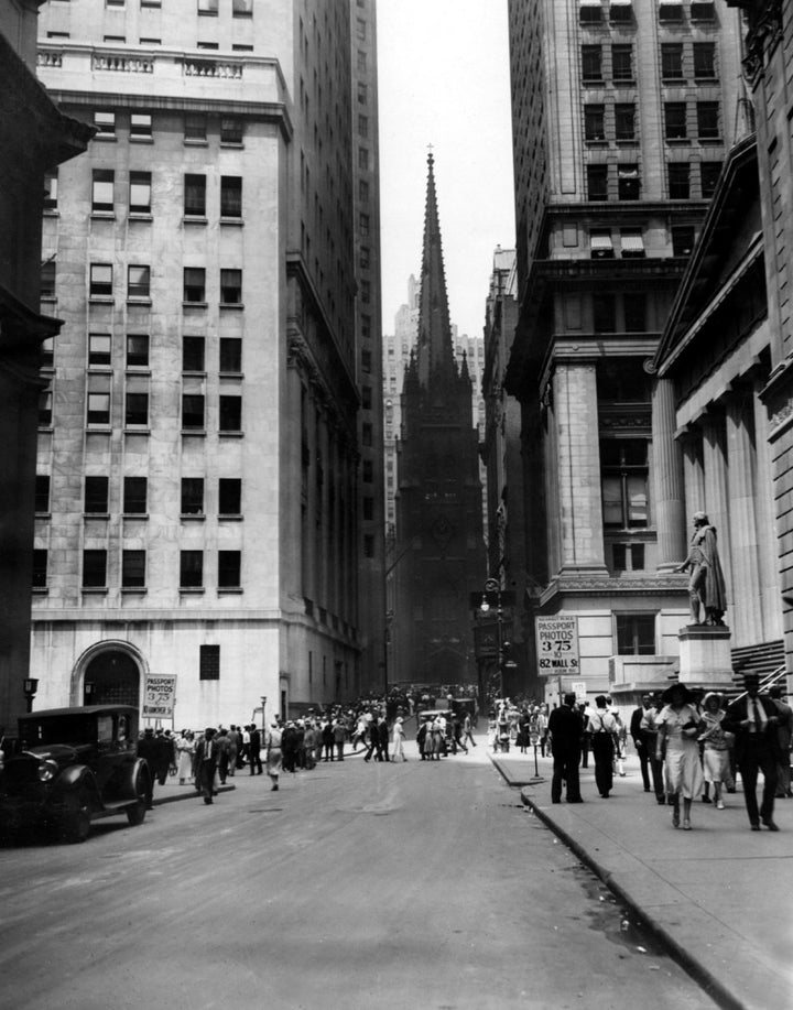 Wall Street-Trinity Church In The Background. N.Y. 8731 - Cpl ArchivesEverett Collection History Image 1