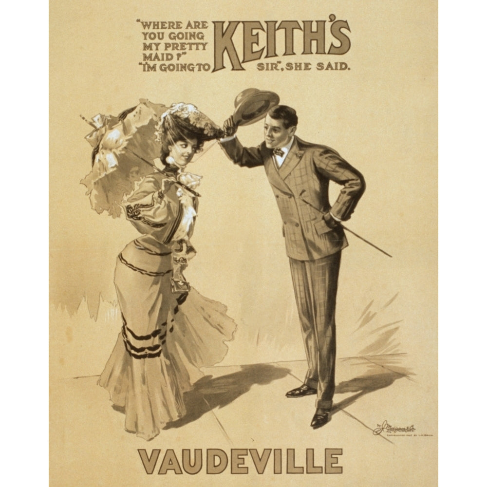 Poster Advertising KeithS Vaudeville History Image 1