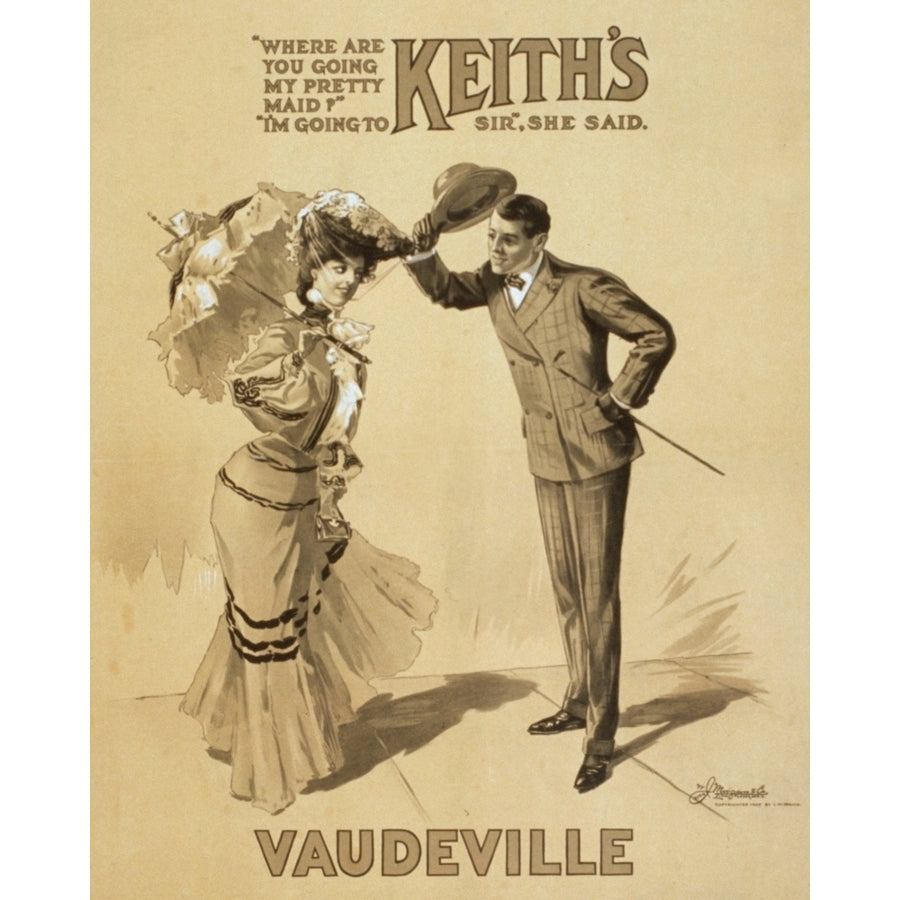 Poster Advertising KeithS Vaudeville History Image 1