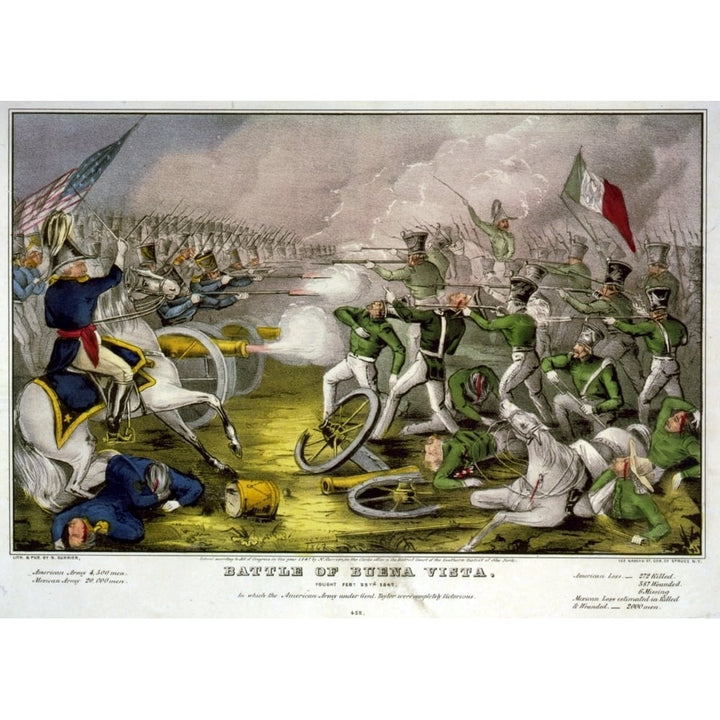 Mexican-American War. Battle Of Buena Vista. Fought Feby. 23Rd History Image 1