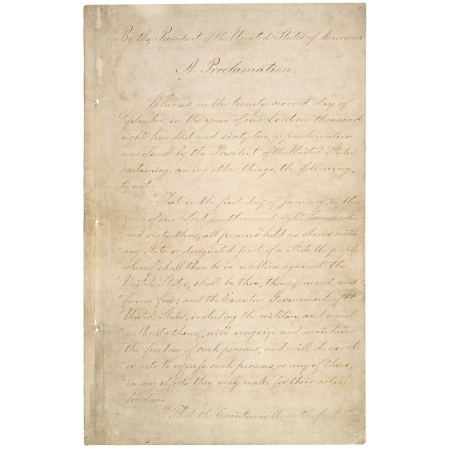 The Civil War. The Manuscript Of The Preliminary Emancipation Proclamation History Image 1