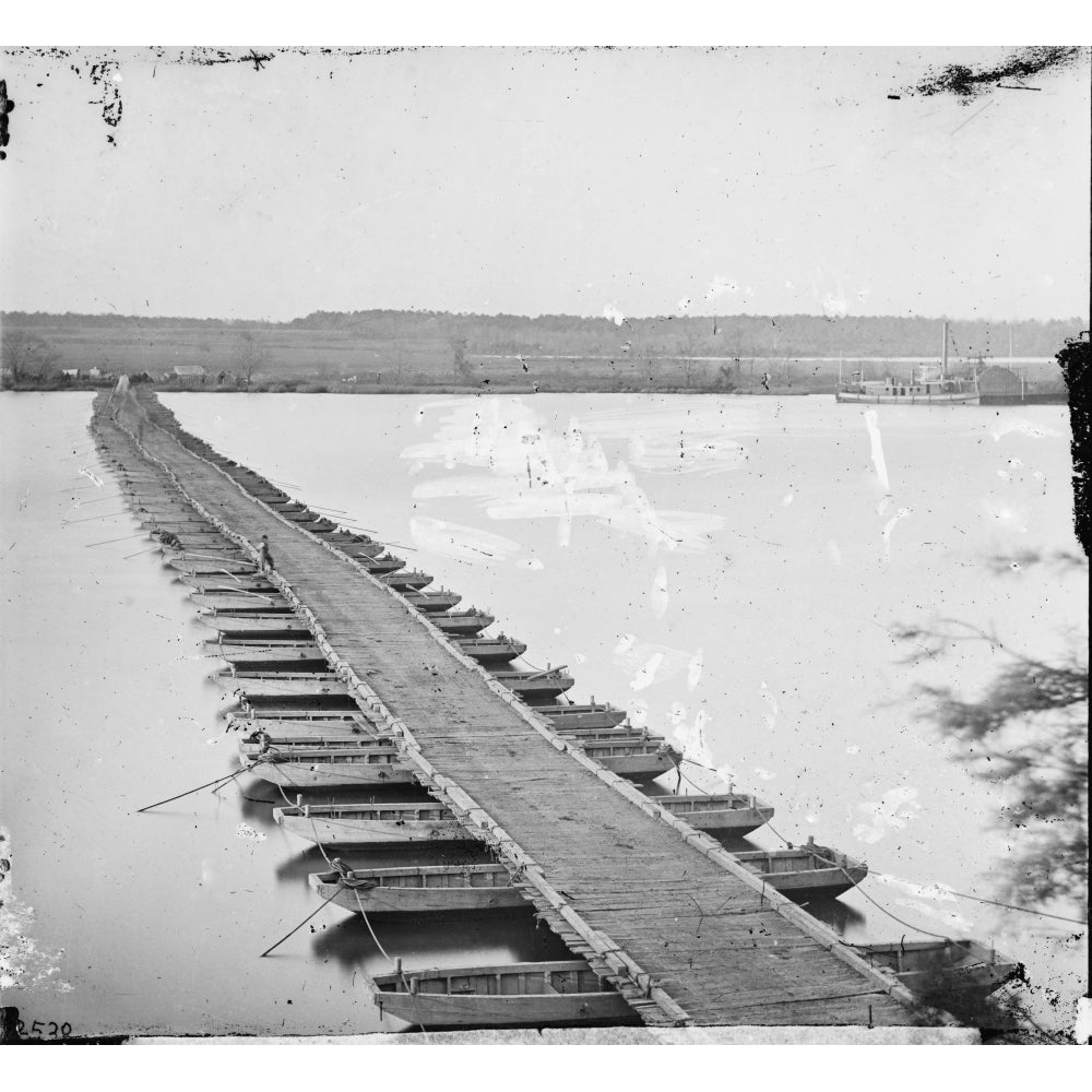 The Civil War. Pontoon Bridge Across The James River. Jones Landing History Image 1