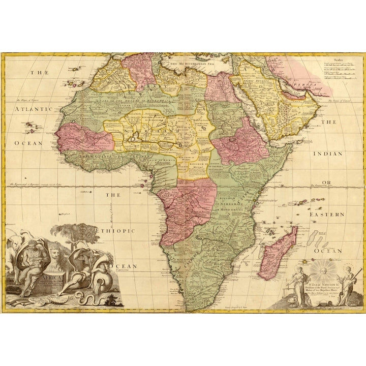 1725 English Map Of Africa Identifying Kingdoms And Within The Large Regions Barbary History Image 1