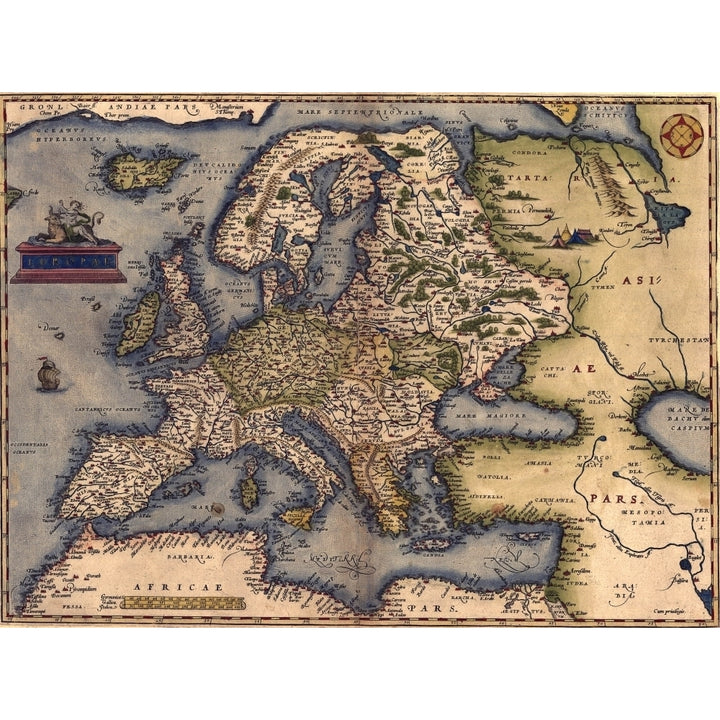 1570 Map Of Europe. From Abraham Ortelius Atlas History Image 1