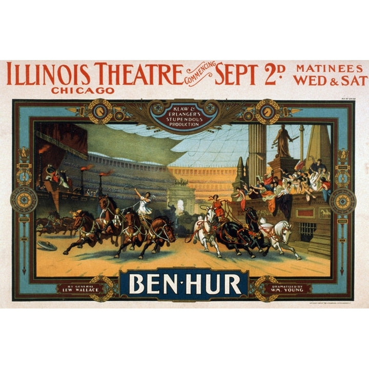 Poster Advertising A Theatrical Production Of Lew WallaceS History Image 1