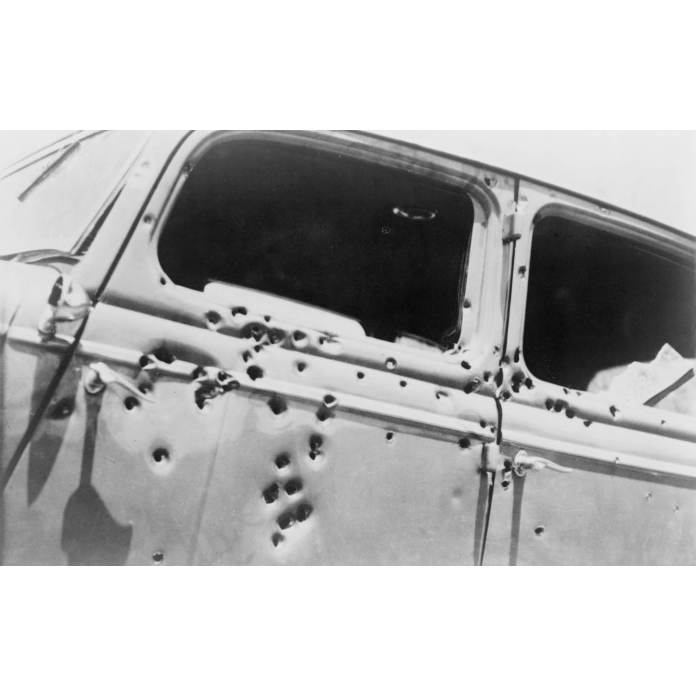 The Bullet Riddled Car In Which Bank Robbers Bonnie And Clyde Died At The Hands Of Texas Rangers And Louisana Police At Image 2