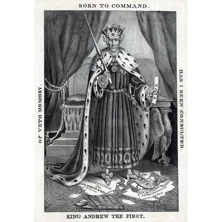 King Andrew The First. Cartoon Depicts President Andrew Jackson As A Despotic Monarch History Image 1