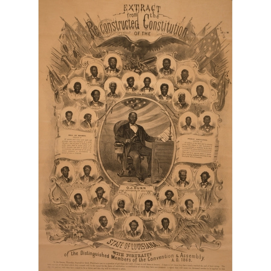 1868 Commemorative Photo Collage Of Politically Active African Americans In Louisiana During Reconstruction. Lieut. Image 1