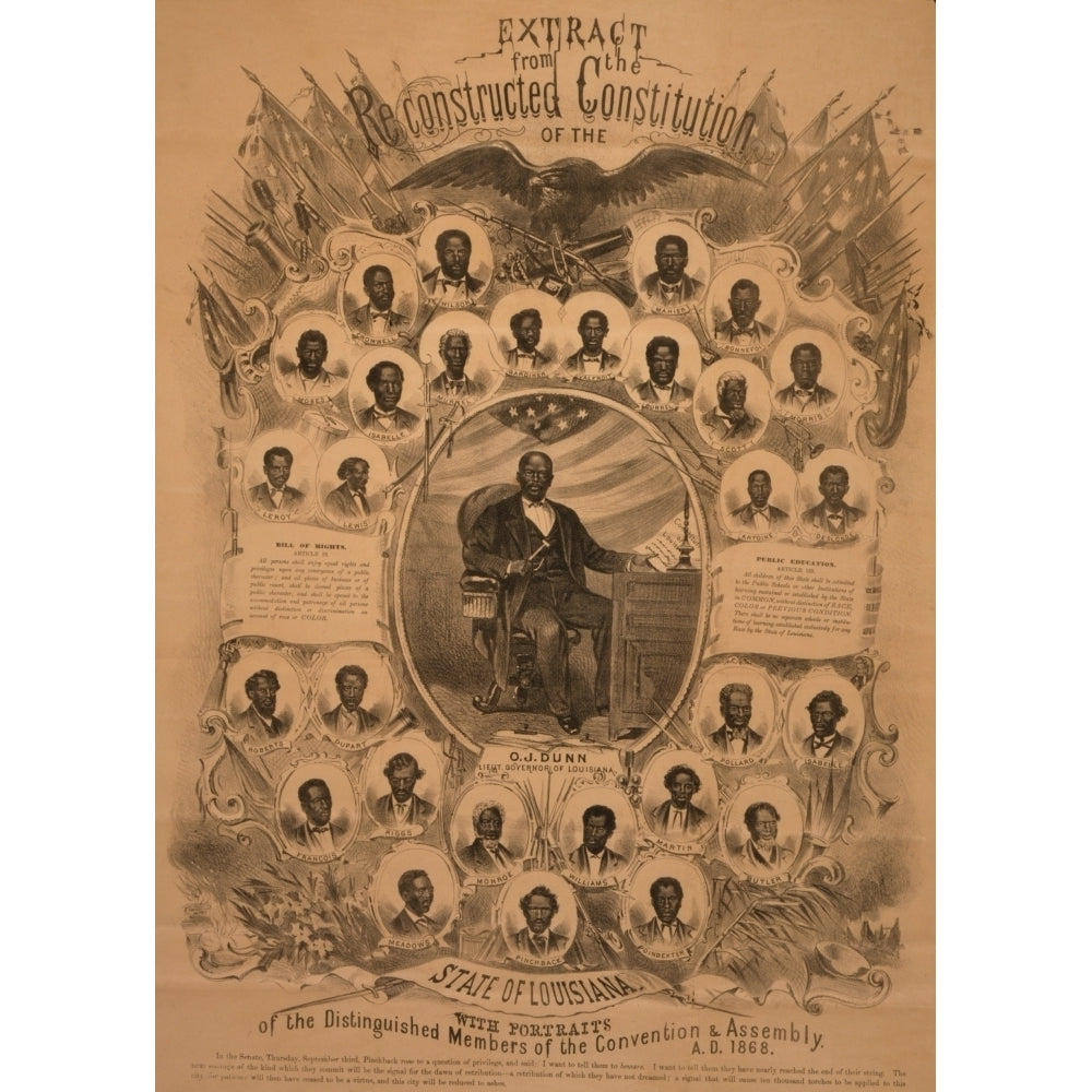 1868 Commemorative Photo Collage Of Politically Active African Americans In Louisiana During Reconstruction. Lieut. Image 2