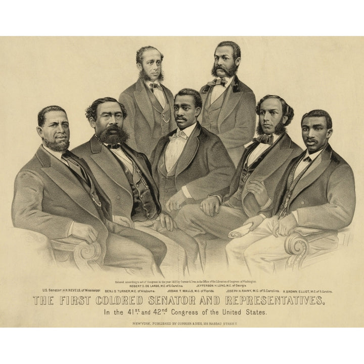 The First African American Senator And Representatives In The 41St And 42Nd Congress Of The United States. Group Image 1