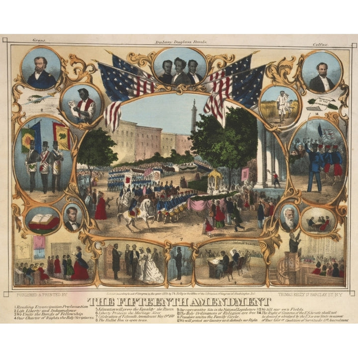 1870 Print Illustrating The Rights Granted By The 15Th Amendment. The Fifteenth Amendment Celebrated By Parade History Image 1