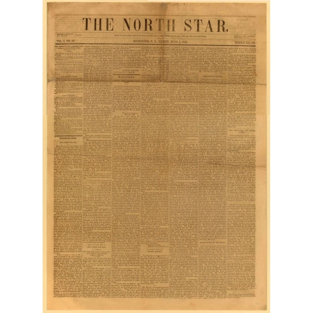 Front Page Of The North Star History Image 1