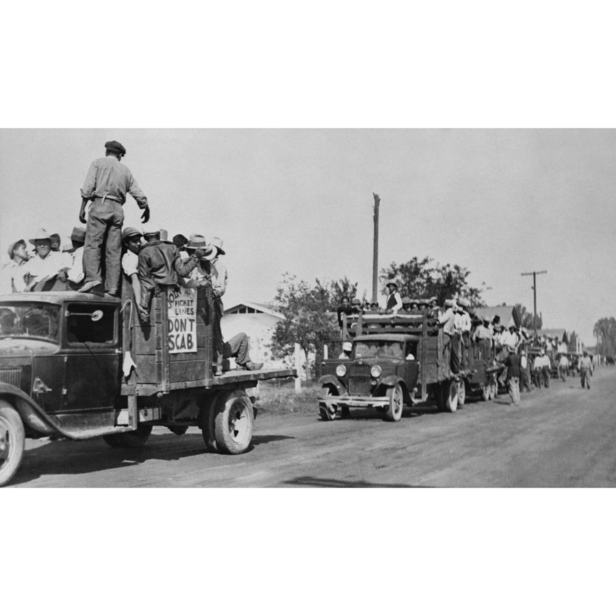 Mexican-American Workers On Strike In California In 1933. Between 1933 And 1939 History Image 1