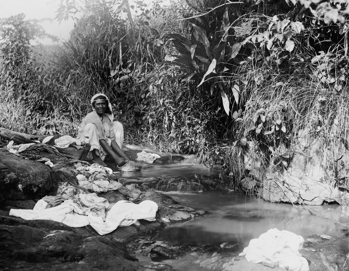 Puerto Ricans Women Washing Laundry In An Open Stream Shortly After Puerto Rico Was Annexed By The United States After Image 1