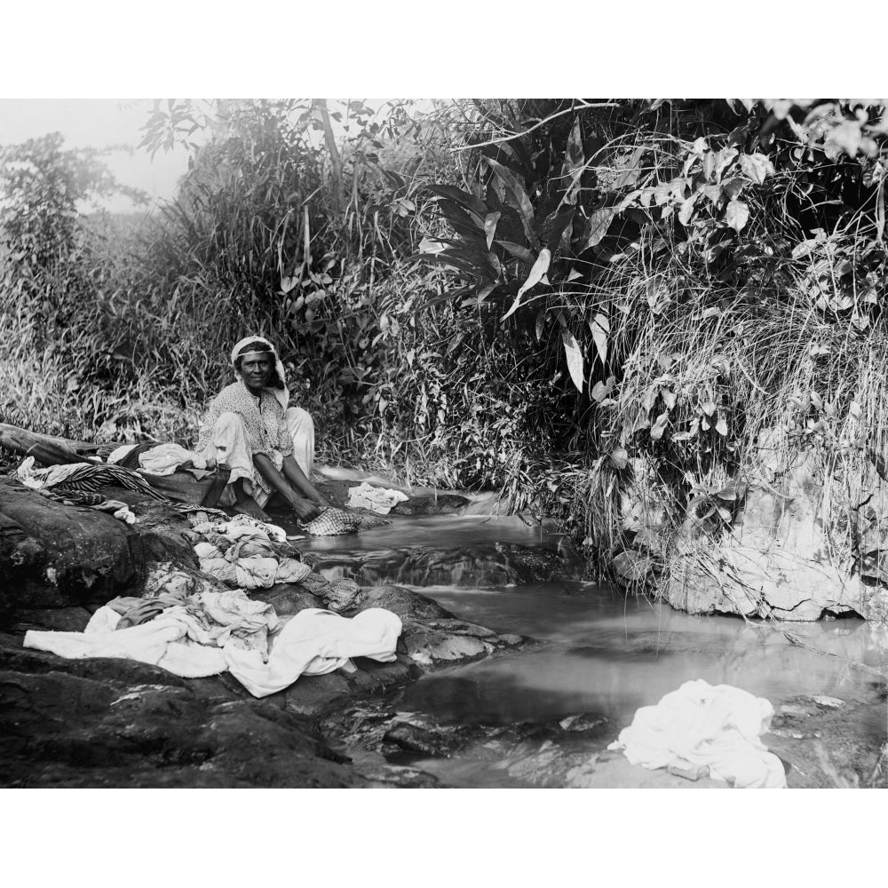 Puerto Ricans Women Washing Laundry In An Open Stream Shortly After Puerto Rico Was Annexed By The United States After Image 2