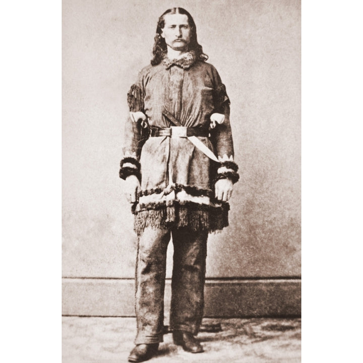 Wild Bill Hickok Portrait In Buckskins With A Large Knife Tucked Into His Belt. Ca. 1869. History Image 2