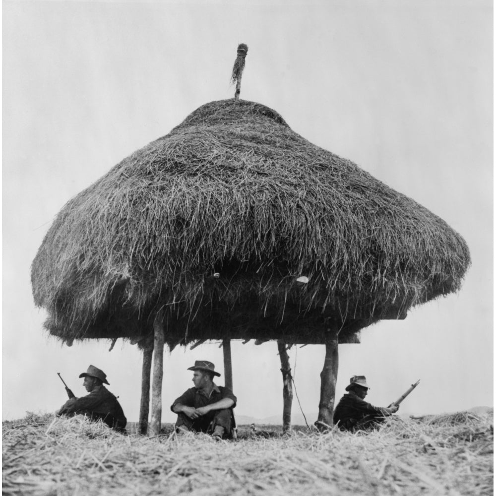 French Foreign Legion Soldiers Keeping Lookout For Viet Minh Fighters Under The Shelter Of A Thatched Radio Hut In Image 2