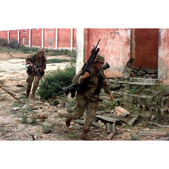 U.S. Marines Running From Sniper Fire In Mogadishu Somalia During The Troubled U.N. Humanitarian Intervention. Jan. 7 Image 1