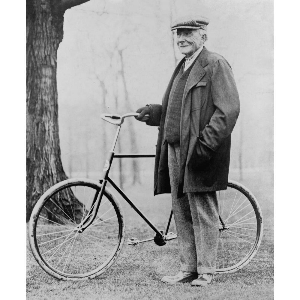 John D. Rockefeller 1939-1937 With His Bicycle After His Retirement. 1913 Photo. History Image 2