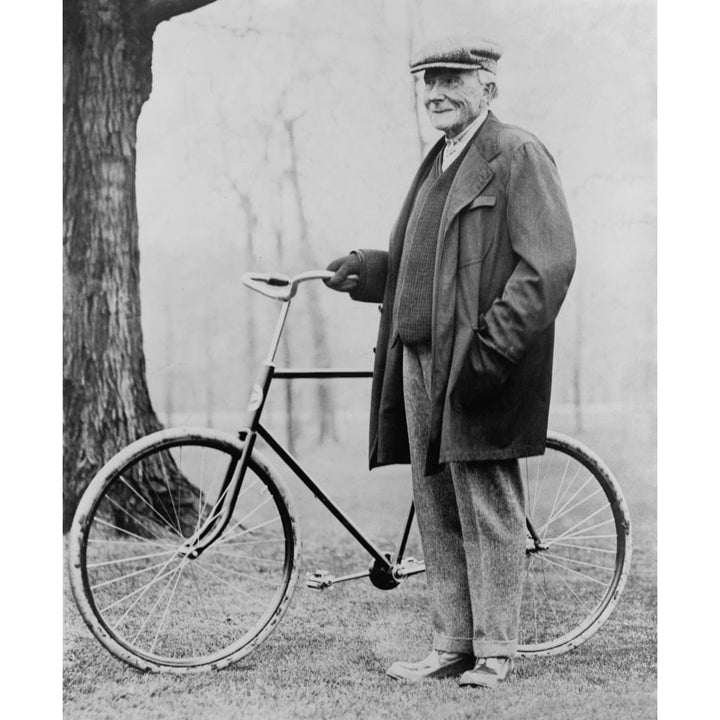 John D. Rockefeller 1939-1937 With His Bicycle After His Retirement. 1913 Photo. History Image 1