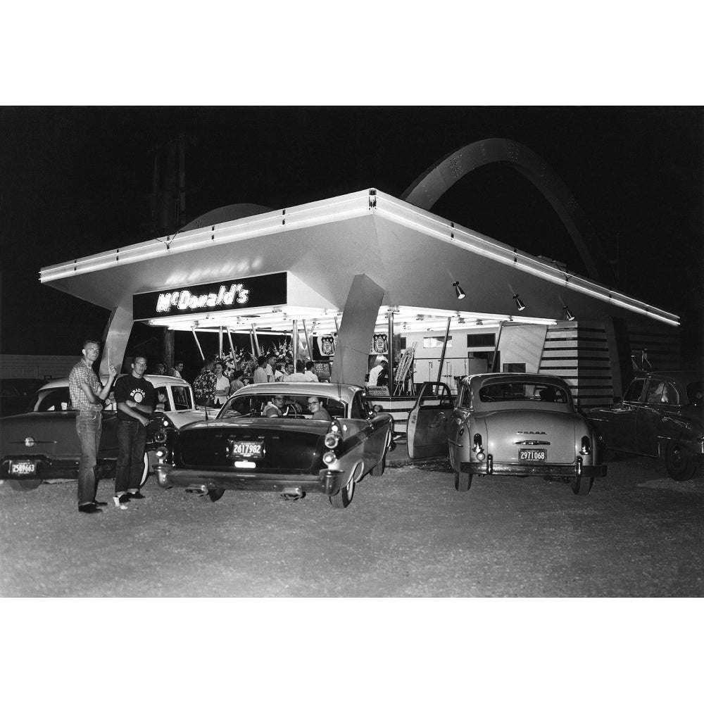 Customers At A The First McdonaldS Restaurant Opened By Ray Kroc In Des Plaines Illinois Near Chicago On April 15 1955 Image 1