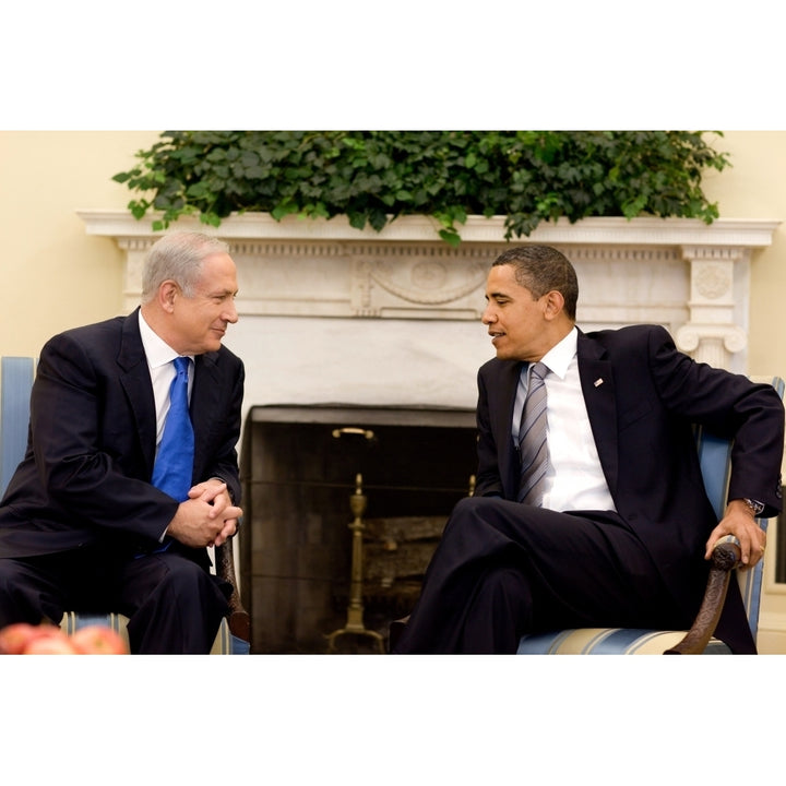 President Obama Talks With Israeli Prime Minister Benjamin Netanyahu In The Oval Office. May 18 2009. Image 1