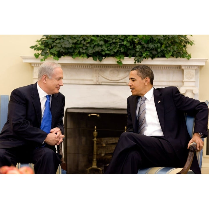 President Obama Talks With Israeli Prime Minister Benjamin Netanyahu In The Oval Office. May 18 2009. Image 1