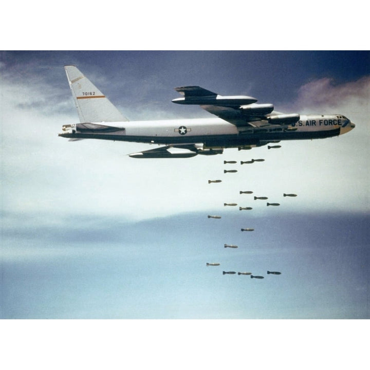 Us Air Force B-52 Dropping 750 Pound Bombs Over Vietnam. Ca. 1965-1966. History Image 1