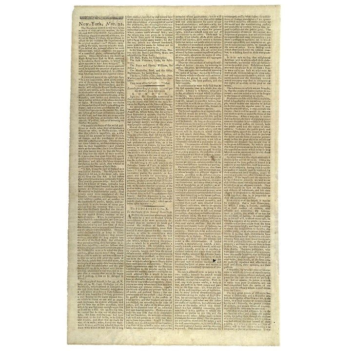 Federalist No. 10 "The Same Subject Continued The Union As A Safeguard Against Domestic Faction And Insurrection." James Image 1