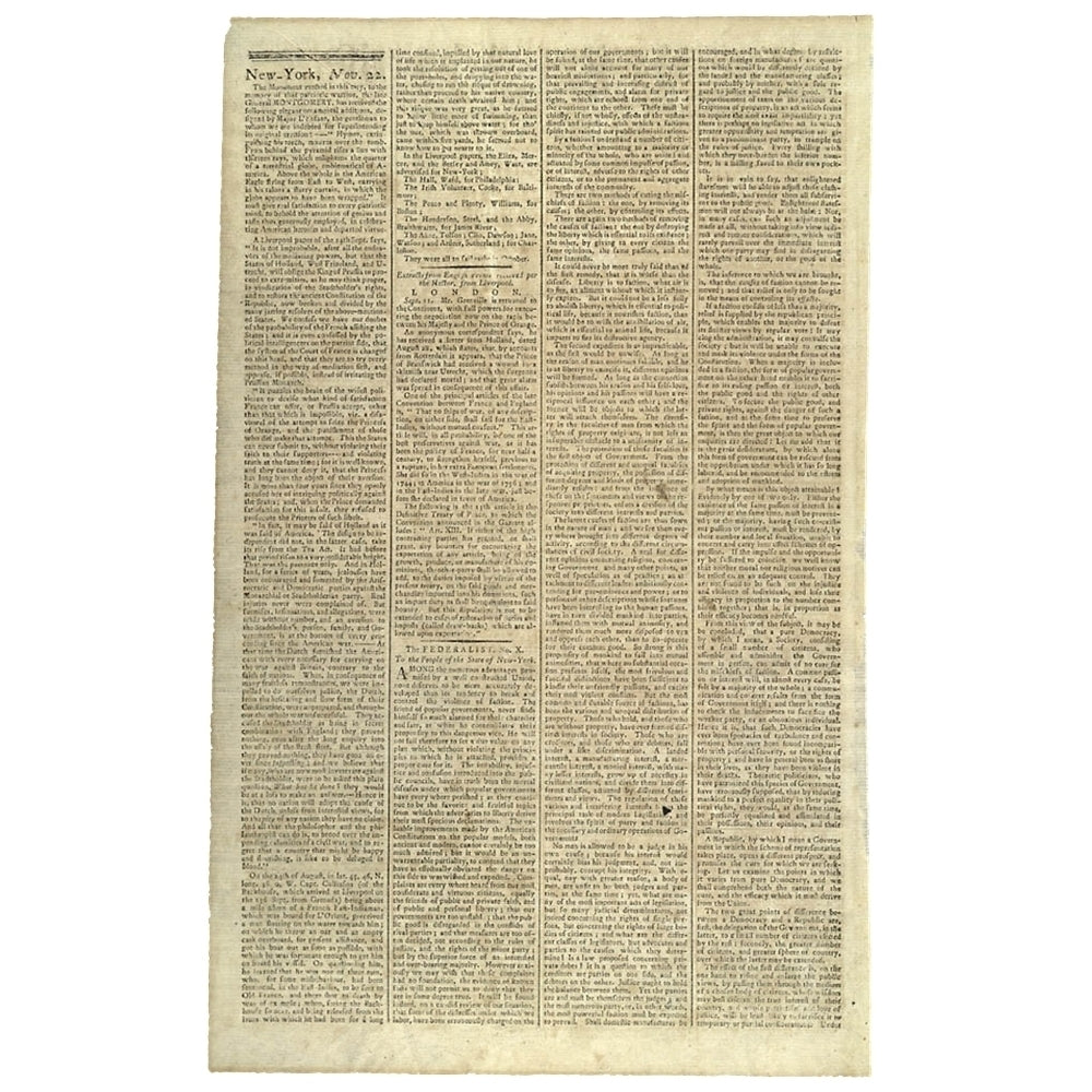 Federalist No. 10 "The Same Subject Continued The Union As A Safeguard Against Domestic Faction And Insurrection." James Image 2