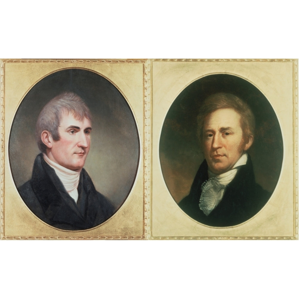 William Clark 1770-1838 And Meriwether Lewis 1774-1809 . Portraits By Charles Wilson Peale. History Image 2