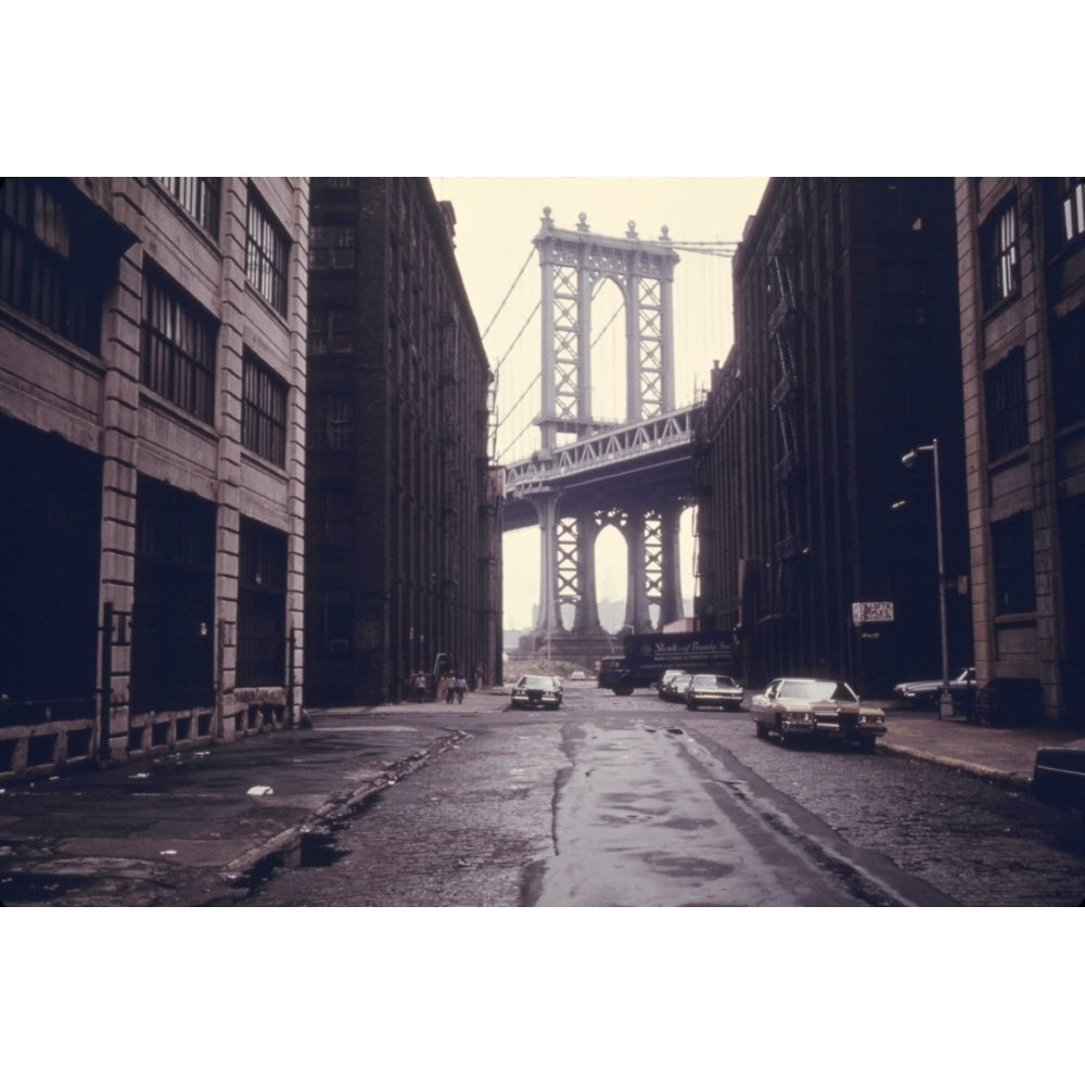 Classic View Of The Manhattan Bridge Tower In Brooklyn. June 1974. History Image 2