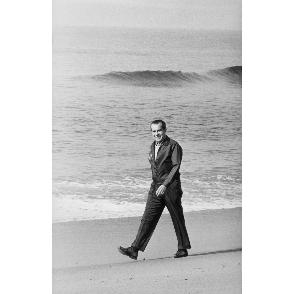 Richard Nixon Walking On The Beach In San Clemente. Ca. 1969-74. History Image 2