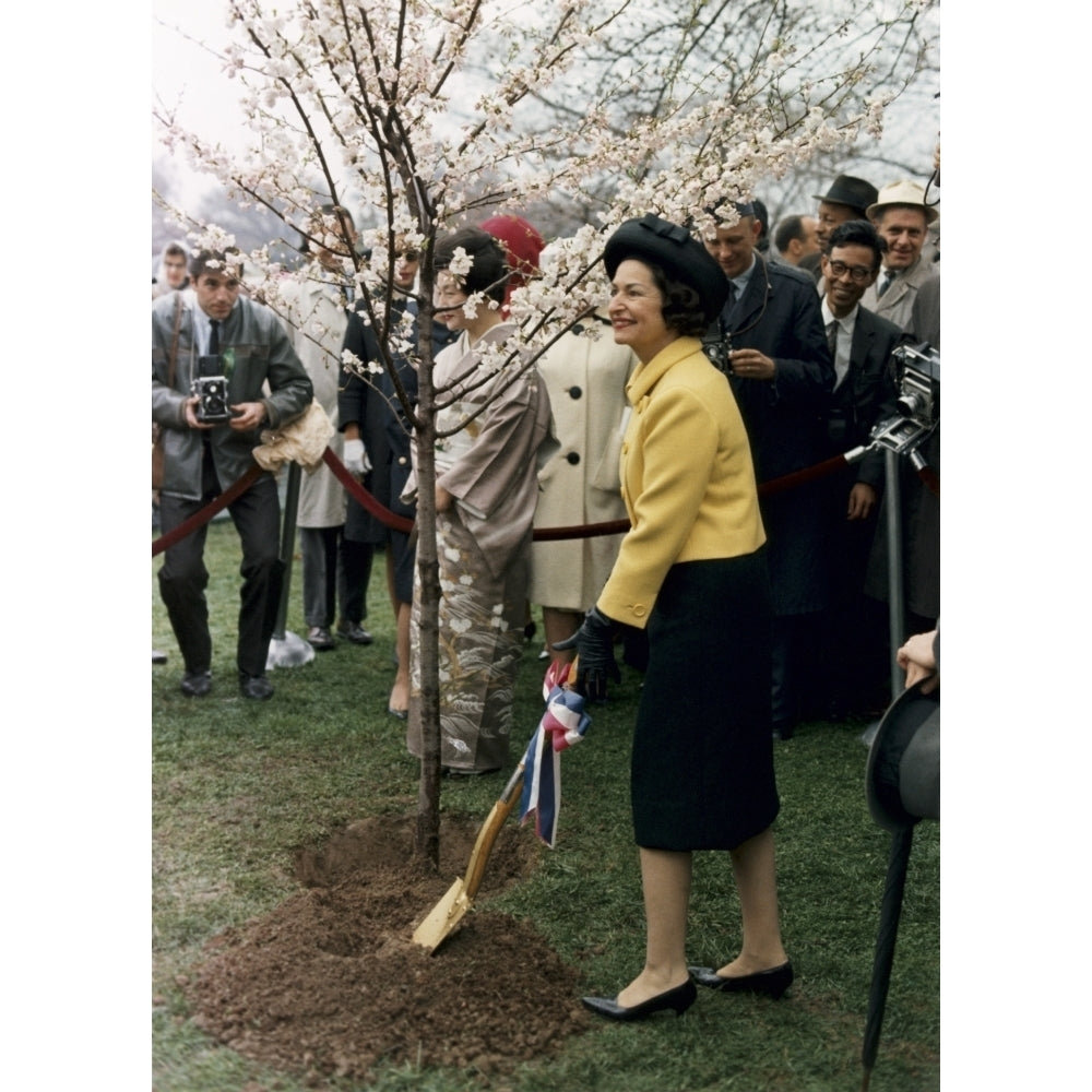 Lady Bird Johnson Planting A Tree During The Annual Cherry Blossom Festival. Before Environmentalism Was A National Image 2