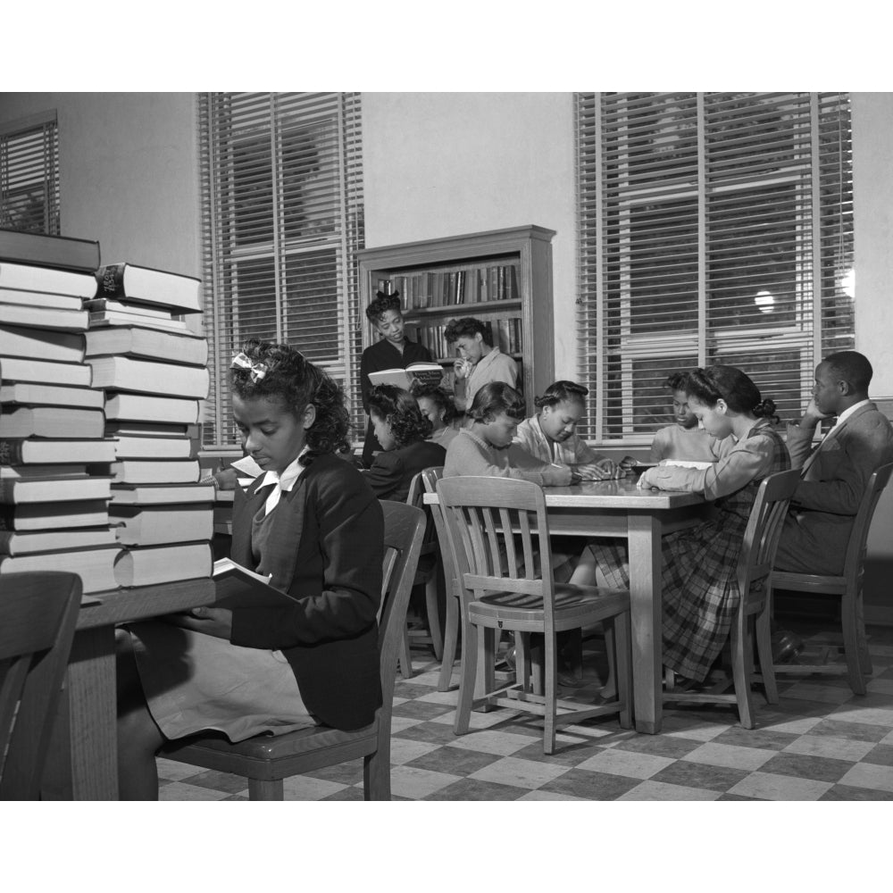 African American Students Reading In The Library Of Bethune-Cookman College. Feb. 1943 Photo By Gordon Parks. History Image 2