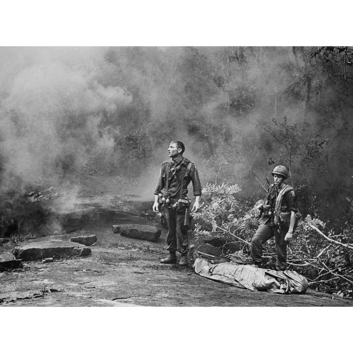 Vietnam War. Two American Gis Standing Over The Body Of A Fallen Comrade After The DayS Battle Was Finished. Long Khanh Image 2