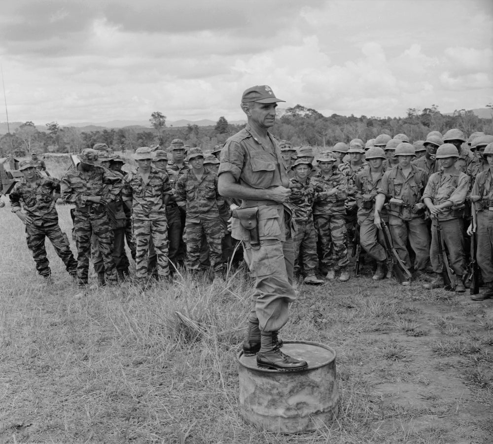 Vietnam War. Brigadier General Willard Pearson Of The 101St Airborne Brigade Briefs Troops On The Forthcoming Operation Image 1