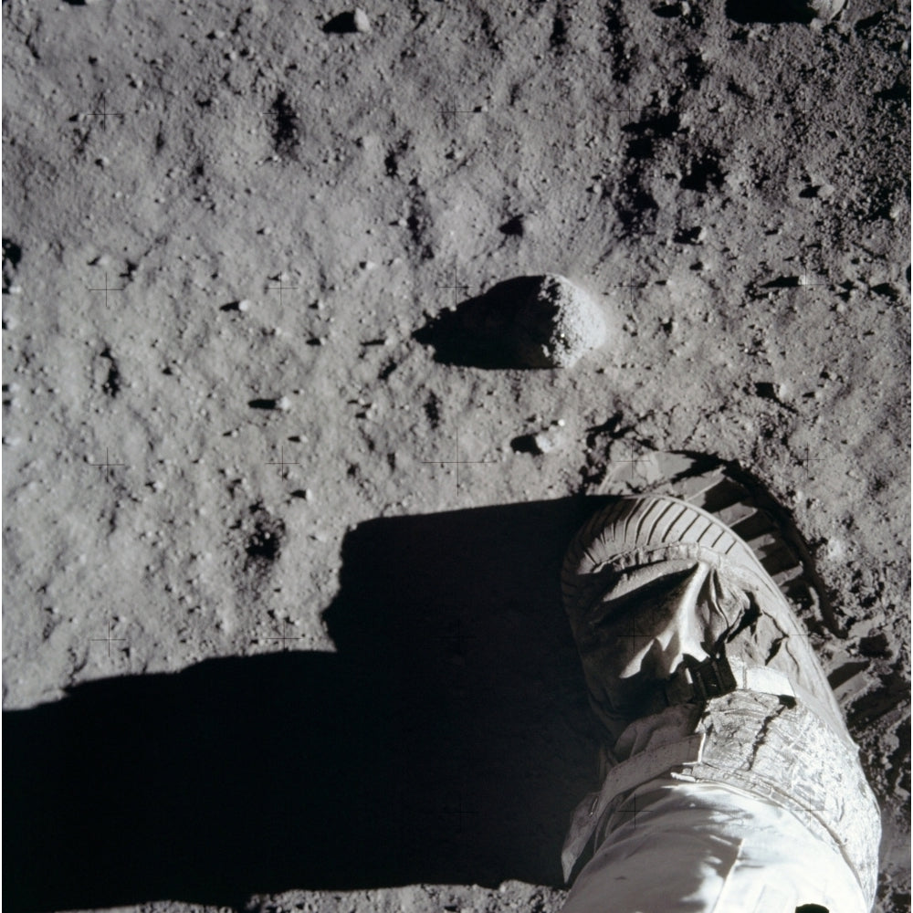 Apollo 11 Astronaut Boot And Boot Print On The Surface Of The Moon. July 20 History Image 2