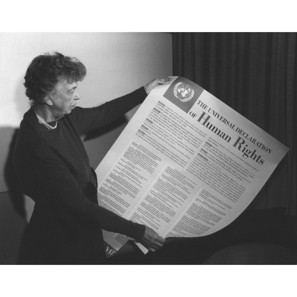 Eleanor Roosevelt Holding United Nations Universal Declaration Of Human Rights. 1949. She Was Chair Of Un Human Rights Image 2