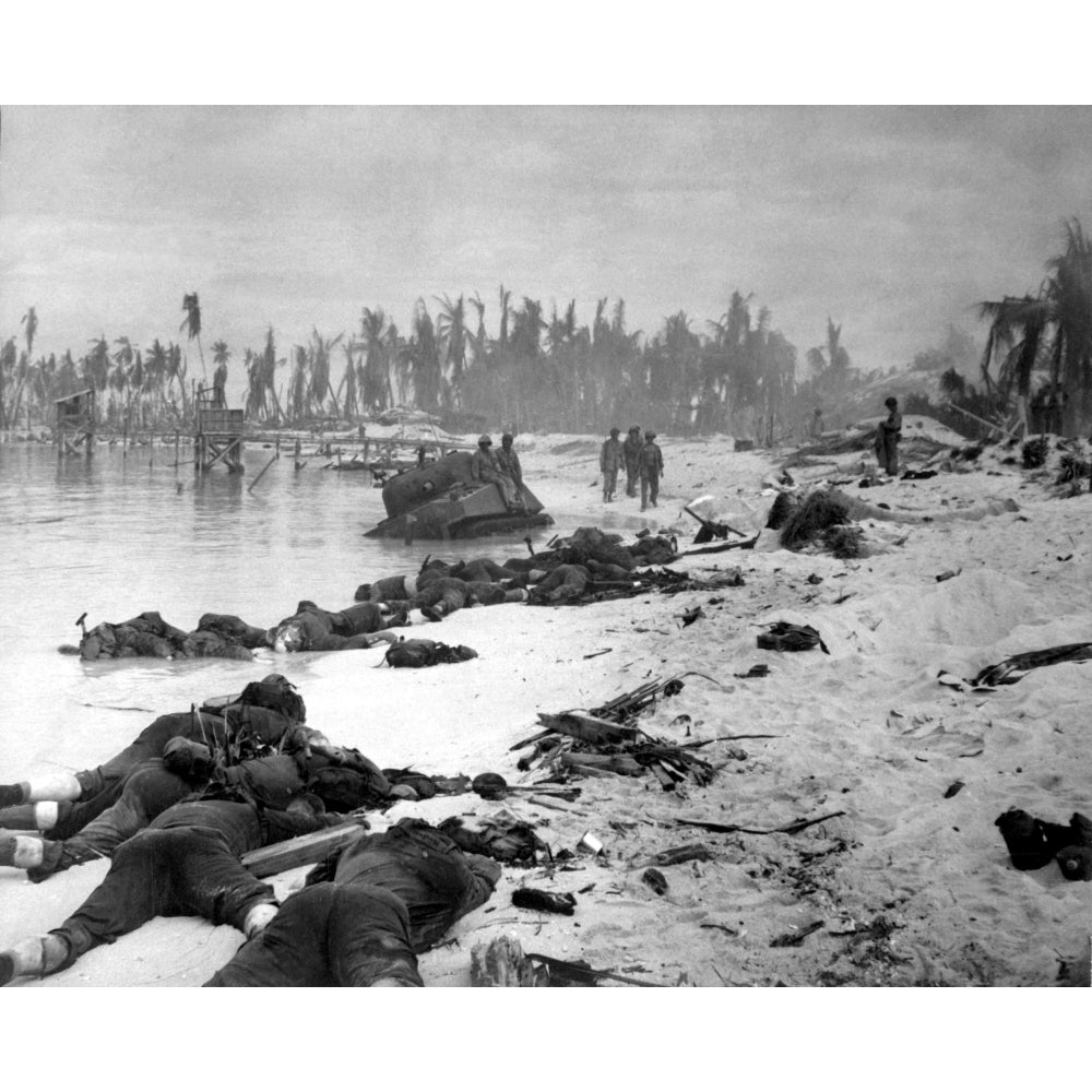 Sprawled Bodies On Beach Of Tarawa Island History Image 2