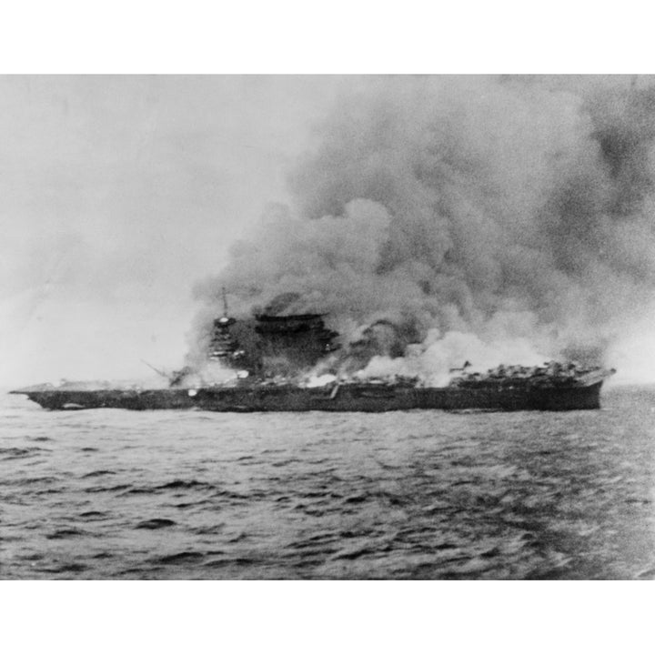 U.S.S. Lexington Exploding During The Battle Of Coral Sea History Image 1