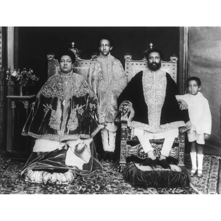 Royal Family Of Ethiopia . Seated Are Ras Tafari And Empress Manen. Standing Are Crown Image 1